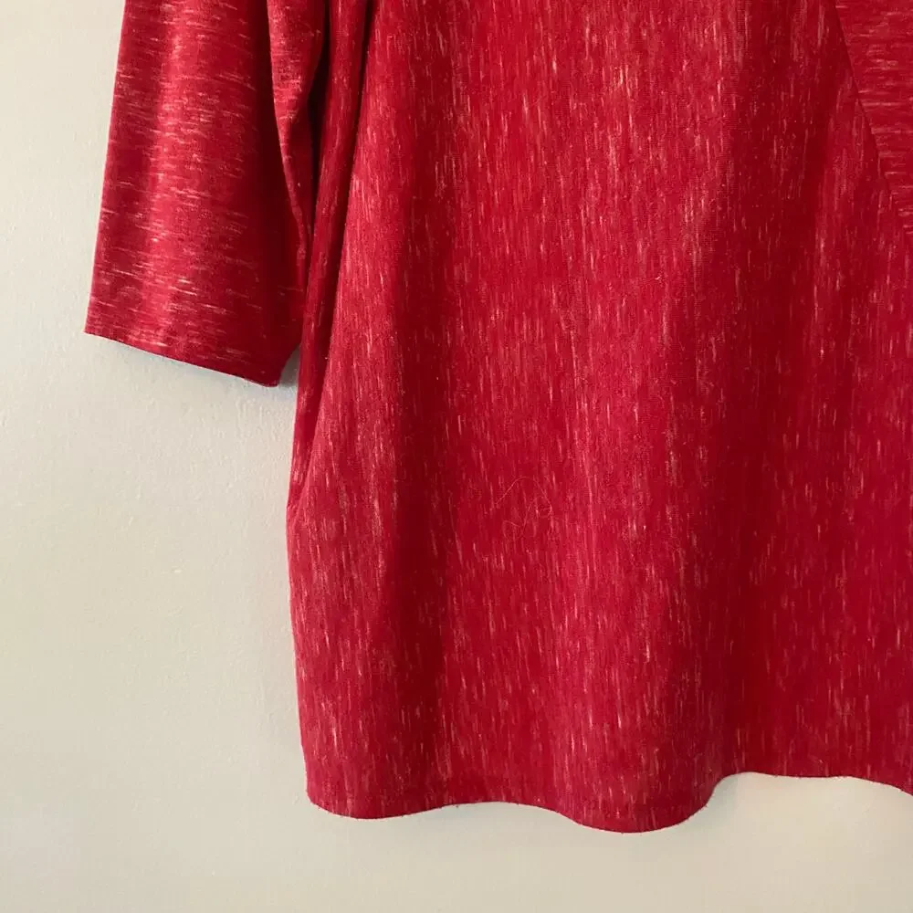 Chico's Pink Asymmetrical 3/4 Sleeve Top Flowy Boho Women's size 3 / Large